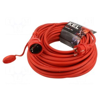 Extension lead | 3x2.5mm2 | Sockets: 1 | rubber | red | 25m | 16A