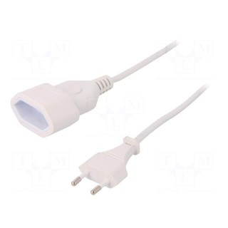 Extension lead | Sockets: 1 | white | 1m