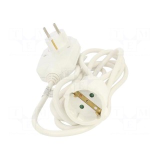 Extension lead | Sockets: 1 | white | 3m | 16A