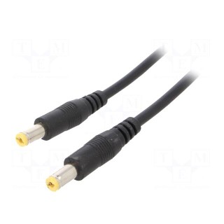 Cable | 2x0.35mm2 | both sides,DC 5,5/2,1 plug | straight | black