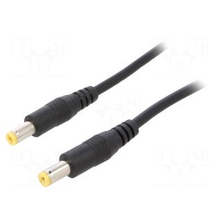 Cable | 2x0.35mm2 | both sides,DC 5,5/2,1 plug | straight | black | 1m