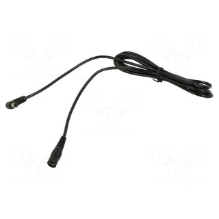 Cable | 1x0.5mm2 | DC 5,5/2,1 plug,DC 5,5/2,1 socket | angled | 1.5m