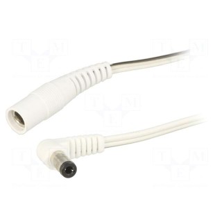 Cable | 2x0.5mm2 | DC 5,5/2,1 plug,DC 5,5/2,1 socket | angled | 0.5m
