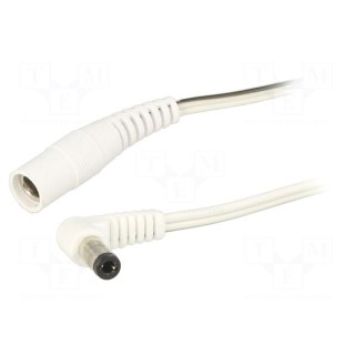 Cable | 2x0.5mm2 | DC 5,5/2,1 plug,DC 5,5/2,1 socket | angled | 2m