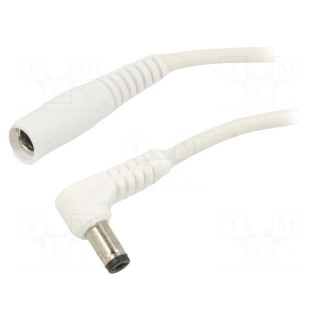 Cable | 1x1mm2 | DC 5,5/2,1 socket,DC 5,5/2,5 plug | angled | white