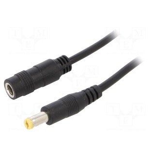 Cable | 2x0.5mm2 | DC 5,5/2,1 plug,DC 5,5/2,1 socket | straight