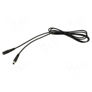 Cable | 1x0.5mm2 | DC 5,5/2,1 plug,DC 5,5/2,1 socket | straight