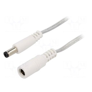 Cable | 2x0.5mm2 | DC 5,5/2,1 plug,DC 5,5/2,1 socket | straight