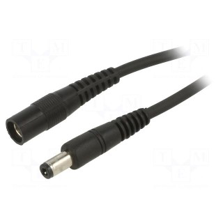 Cable | 1x1mm2 | DC 5,5/2,1 plug,DC 5,5/2,1 socket | straight | 3m