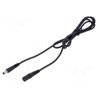 Cable | 1x1mm2 | DC 5,5/2,1 plug,DC 5,5/2,5 plug | straight | black