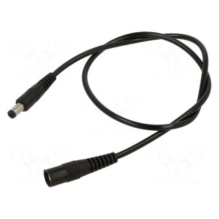 Cable | 1x0.5mm2 | DC 5,5/2,1 socket,DC 5,5/1,7 plug | straight