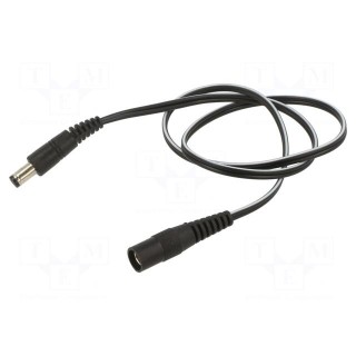 Cable | 2x0.5mm2 | DC 5,5/2,1 socket,DC 5,5/1,7 plug | straight