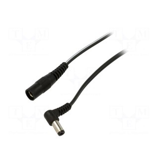 Cable | 2x0.5mm2 | DC 5,5/2,1 socket,DC 5,5/2,5 plug | angled | 1.5m