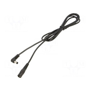 Cable | 1x0.5mm2 | DC 5,5/2,1 socket,DC 5,5/2,5 plug | angled | 1.5m