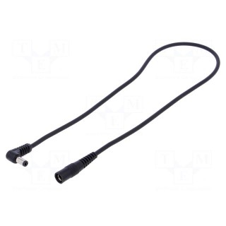 Cable | 1x1mm2 | DC 5,5/2,1 socket,DC 5,5/2,5 plug | angled | black