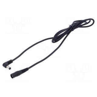 Cable | 1x1mm2 | DC 5,5/2,1 socket,DC 5,5/2,5 plug | angled | black