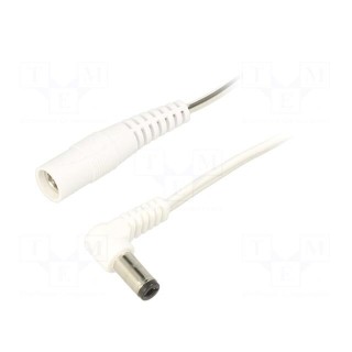 Cable | 2x0.5mm2 | DC 5,5/2,5 plug,DC 5,5/2,5 socket | angled | 1.5m