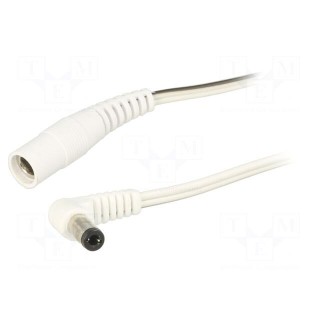 Cable | 2x0.5mm2 | DC 5,5/2,5 plug,DC 5,5/2,5 socket | angled | 2m