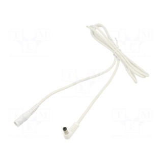 Cable | 1x1mm2 | DC 5,5/2,5 plug,DC 5,5/2,5 socket | angled | white