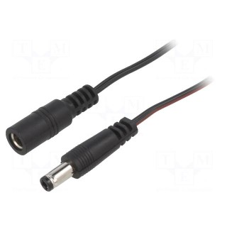 Cable | 2x0.35mm2 | DC 5,5/2,5 plug,DC 5,5/2,5 socket | straight