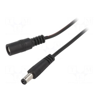 Cable | 2x0.35mm2 | DC 5,5/2,5 plug,DC 5,5/2,5 socket | straight