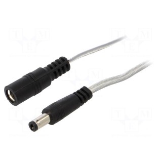 Cable | 2x0.5mm2 | DC 5,5/2,5 plug,DC 5,5/2,5 socket | straight