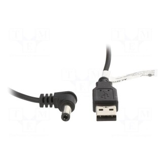 Cable | USB A plug,DC 5,5/2,5 plug | black | 1m | Core: Cu