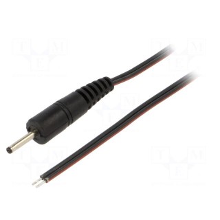 Cable | 2x0.35mm2 | wires,DC 2,35/0,7 plug | straight | black | 0.5m