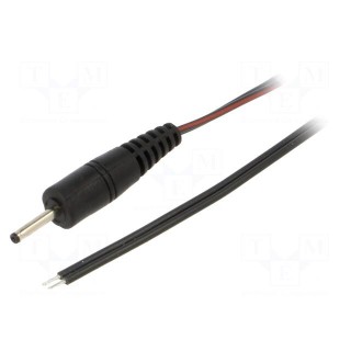 Cable | 2x0.35mm2 | wires,DC 2,35/0,7 plug | straight | black | 1.5m