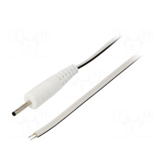 Cable | 2x0.35mm2 | wires,DC 2,35/0,7 plug | straight | white | 1.5m