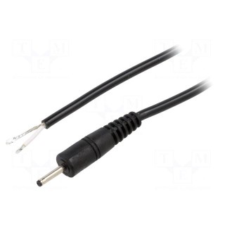 Cable | 1x0.5mm2 | wires,DC 2,35/0,7 plug | straight | black | 0.5m