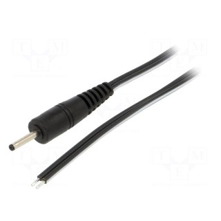 Cable | 2x0.5mm2 | wires,DC 2,35/0,7 plug | straight | black | 0.5m