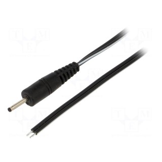 Cable | 2x0.5mm2 | wires,DC 2,35/0,7 plug | straight | black | 1.5m