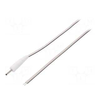 Cable | wires,DC 0,7/2,35 plug | straight | 0.5mm2 | white | 1.5m