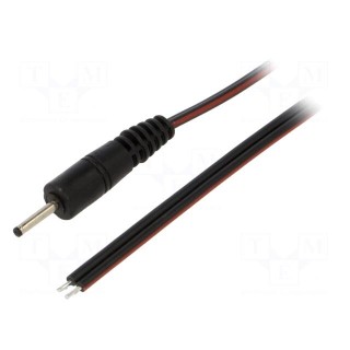 Cable | 2x0.75mm2 | wires,DC 2,35/0,7 plug | straight | black | 0.5m