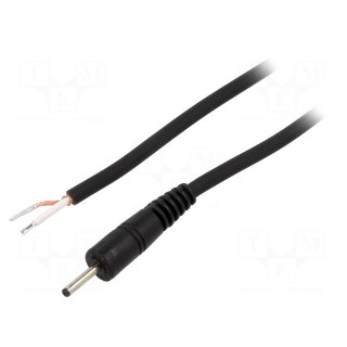 Cable | 1x0.75mm2 | wires,DC 2,35/0,7 plug | straight | black | 1.5m
