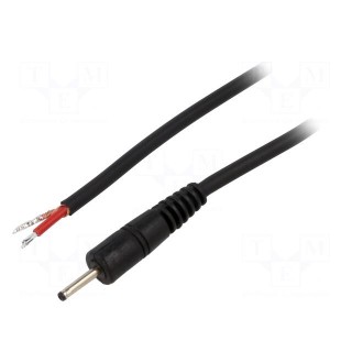 Cable | 1x1mm2 | wires,DC 2,35/0,7 plug | straight | black | 0.5m