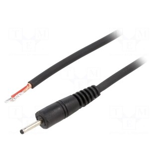 Cable | 1x1mm2 | wires,DC 2,35/0,7 plug | straight | black | 1.5m