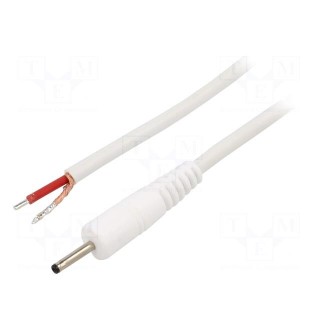 Cable | 1x1mm2 | wires,DC 2,35/0,7 plug | straight | white | 0.5m