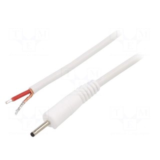 Cable | 1x1mm2 | wires,DC 2,35/0,7 plug | straight | white | 1.5m