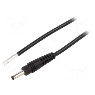 Cable | 1x0.5mm2 | wires,DC 3,5/1,3 plug | straight | black | 0.5m