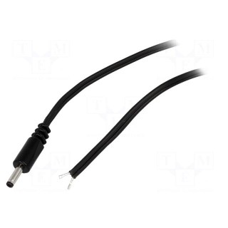 Cable; wires,DC 1,3/3,5 plug; straight; 0.5mm2; black; 1.5m BQ CABLE
