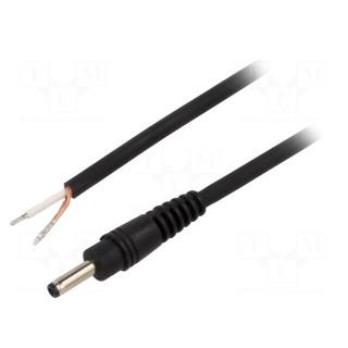 Cable | 1x0.75mm2 | wires,DC 3,5/1,3 plug | straight | black | 0.5m