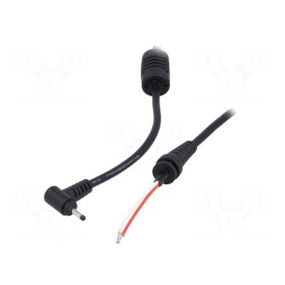 Cable | wires,DC 2,5/0,7 plug | angled | 0.5mm2 | black | 1.2m