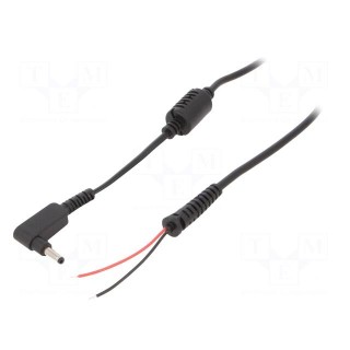 Cable | 2x0.5mm2 | wires,DC 4,0/1,35 plug | angled | black | 1.2m