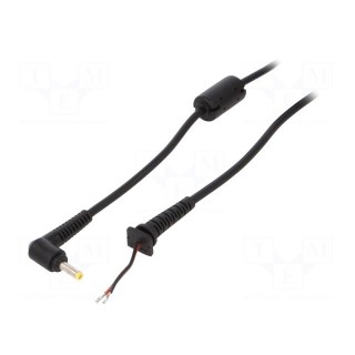 Cable | 2x0.5mm2 | wires,DC 4,0/1,7 plug | angled | black | 1.2m