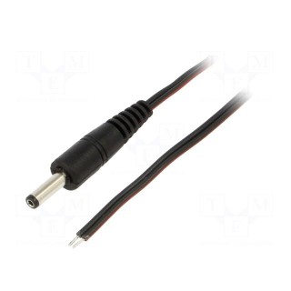 Cable | 2x0.35mm2 | wires,DC 4,0/1,7 plug | straight | black | 0.5m
