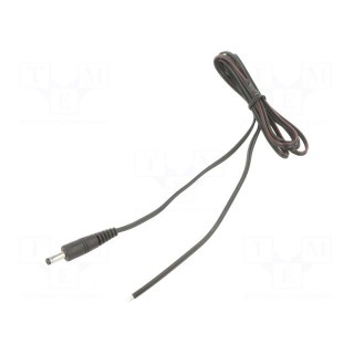 Cable | 2x0.35mm2 | wires,DC 4,0/1,7 plug | straight | black | 1.5m