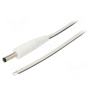 Cable | 2x0.35mm2 | wires,DC 4,0/1,7 plug | straight | white | 1.5m