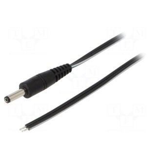 Cable | 2x0.5mm2 | wires,DC 4,0/1,7 plug | straight | black | 0.5m